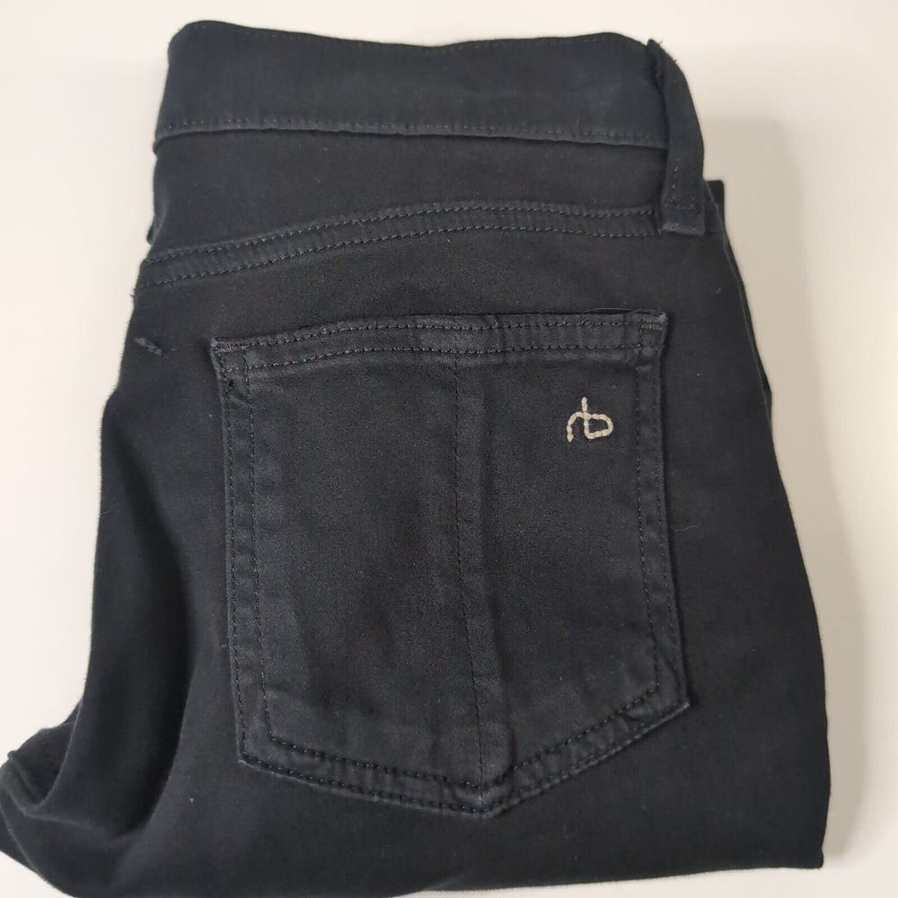Rag‎ & Bone Leggings Skinny Jeans Coated Black Size 25
